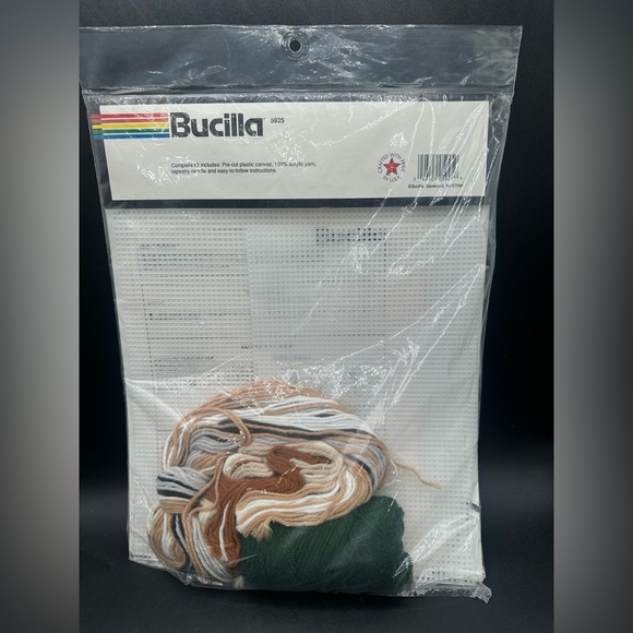 Vintage Bucilla Pre-Cut Plastic Canvas Kit Bunnies NOS Easter - Picture 2 of 2